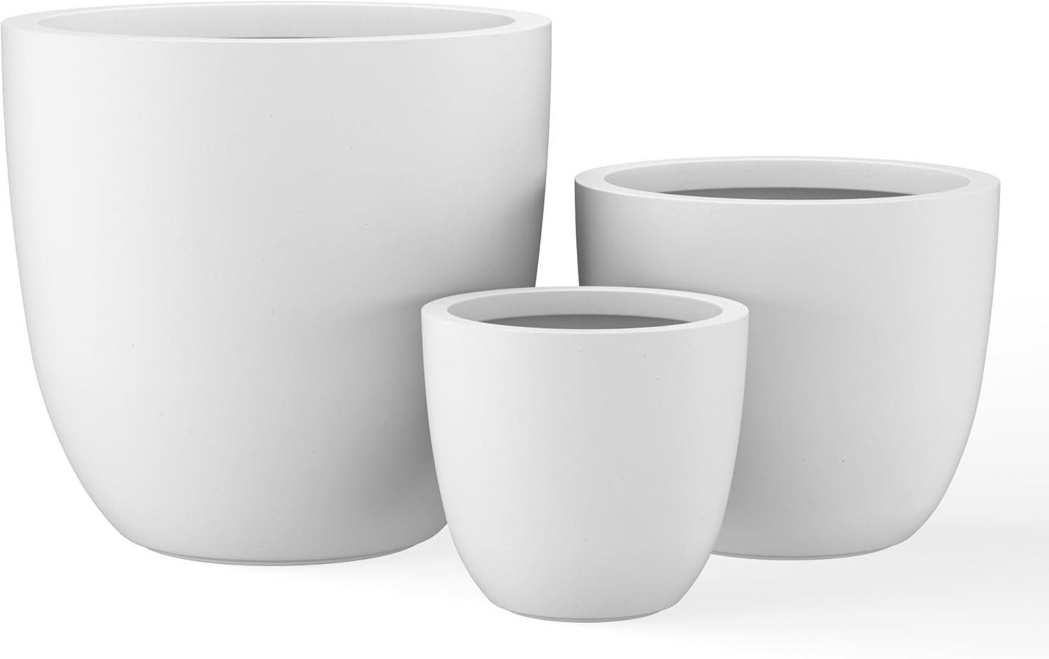 Kante 18",14",10" Dia Concrete Round Planters (Set of 3), Outdoor Indoor Large Planter Pots with ... | Amazon (US)