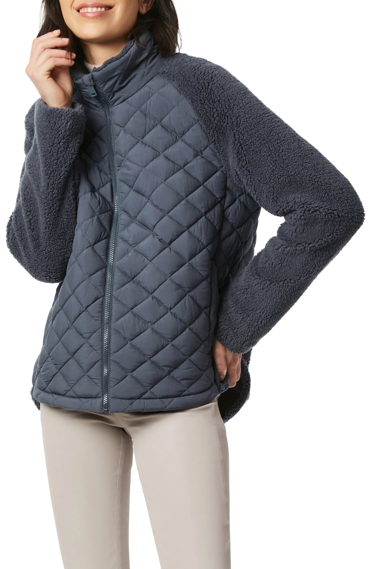 Mixed Media Quilted Faux Fur Jacket | Nordstrom