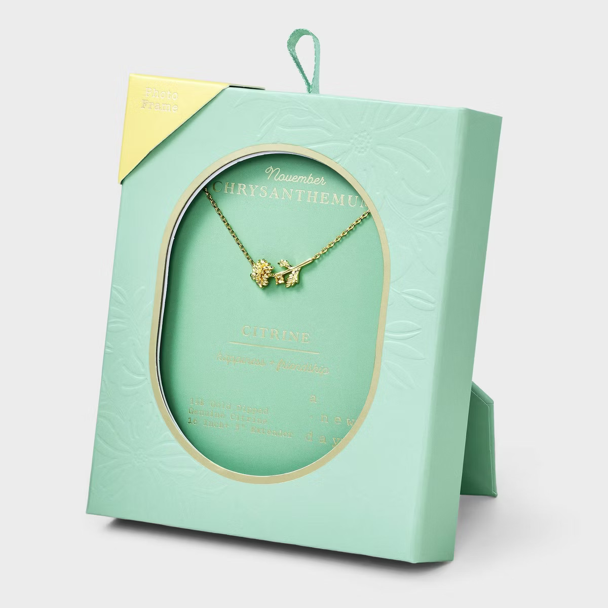 14K Gold Dipped Genuine Birth Stone Flower Pendant Necklace - A New Day™ | Target