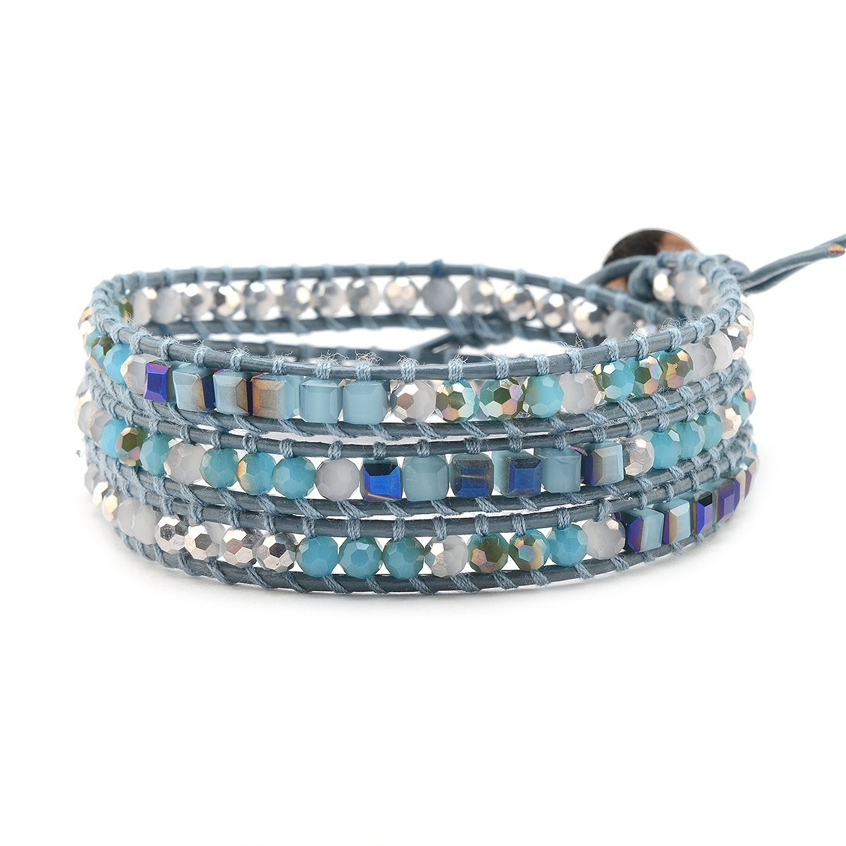 Blue and Silver Crystals on Sky Blue | Victoria Emerson