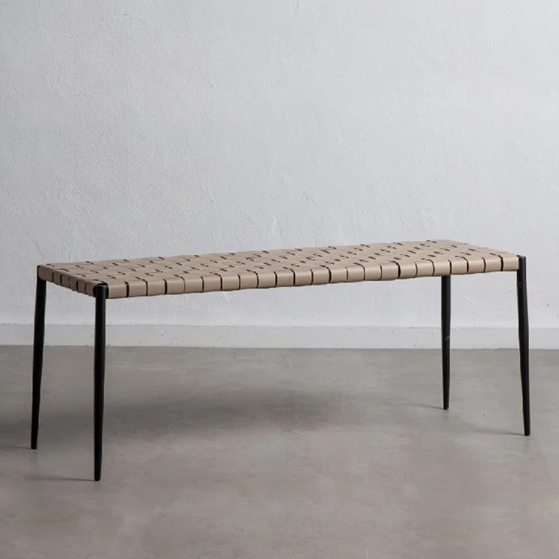 Bensonhurst Faux Leather Weave Bench | Wayfair North America