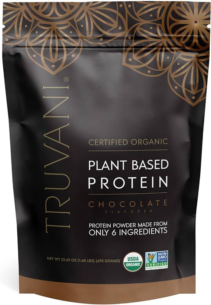 Truvani Organic Vegan Protein Powder Chocolate - 20g of Plant Based Protein, Organic Protein Powd... | Amazon (US)