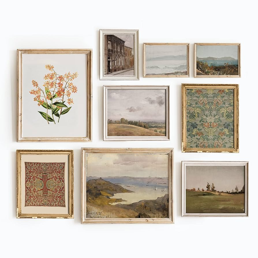 Set Of 9 French Country Prints For Wall Decor - Landscape Wall Art French Country Decor, Vintage ... | Amazon (US)