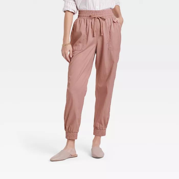 Women's High-Rise Woven Ankle Jogger Pants - A New Day™ | Target