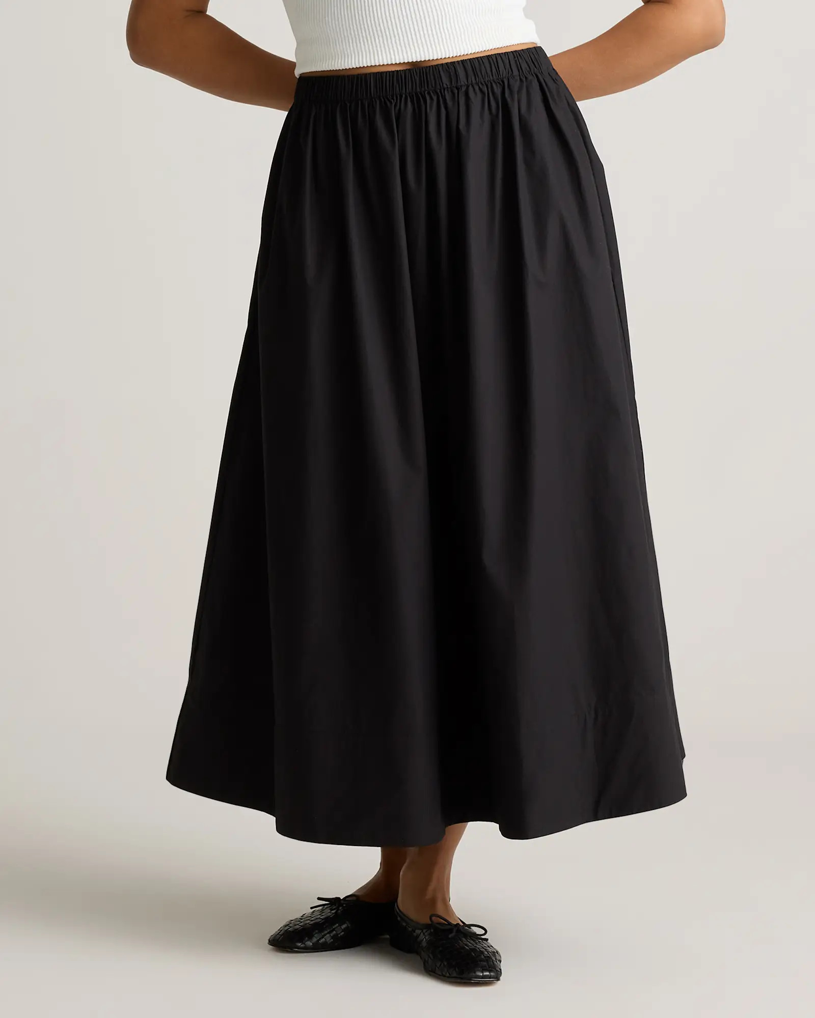 100% Organic Cotton Poplin A-line Maxi Skirt | Quince