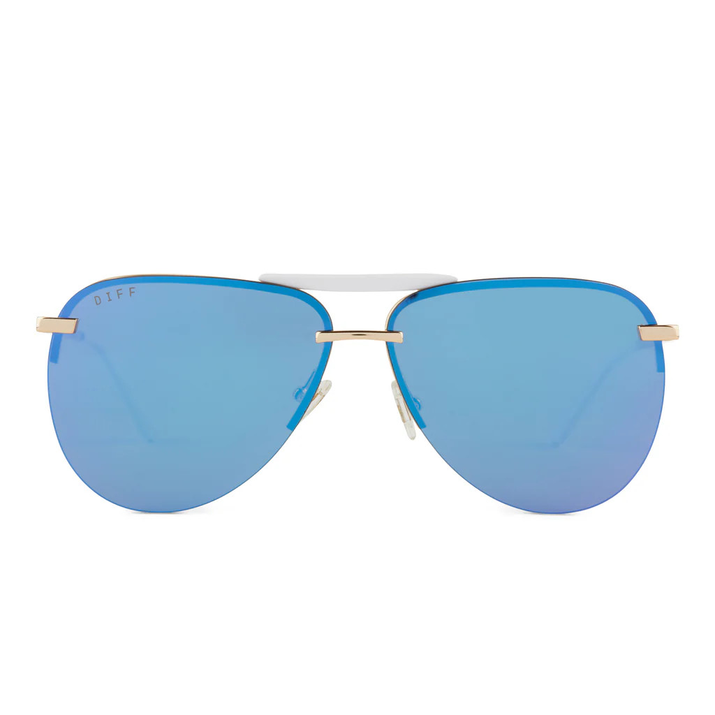 COLOR: gold purple mirror sunglasses | DIFF Eyewear