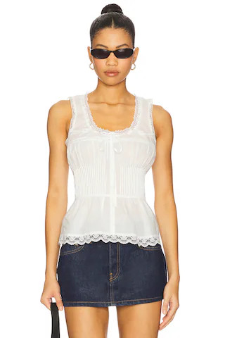 GUIZIO Lillie Pintuck Top in White from Revolve.com | Revolve Clothing (Global)