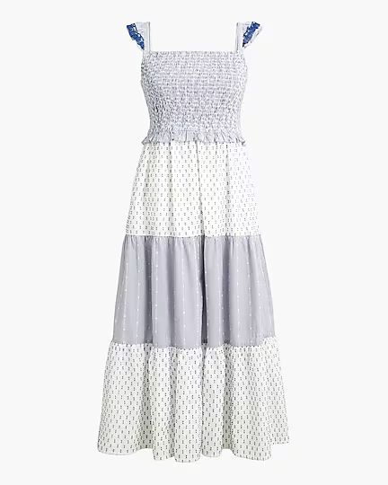 Smocked clip-dot midi dress | J.Crew Factory