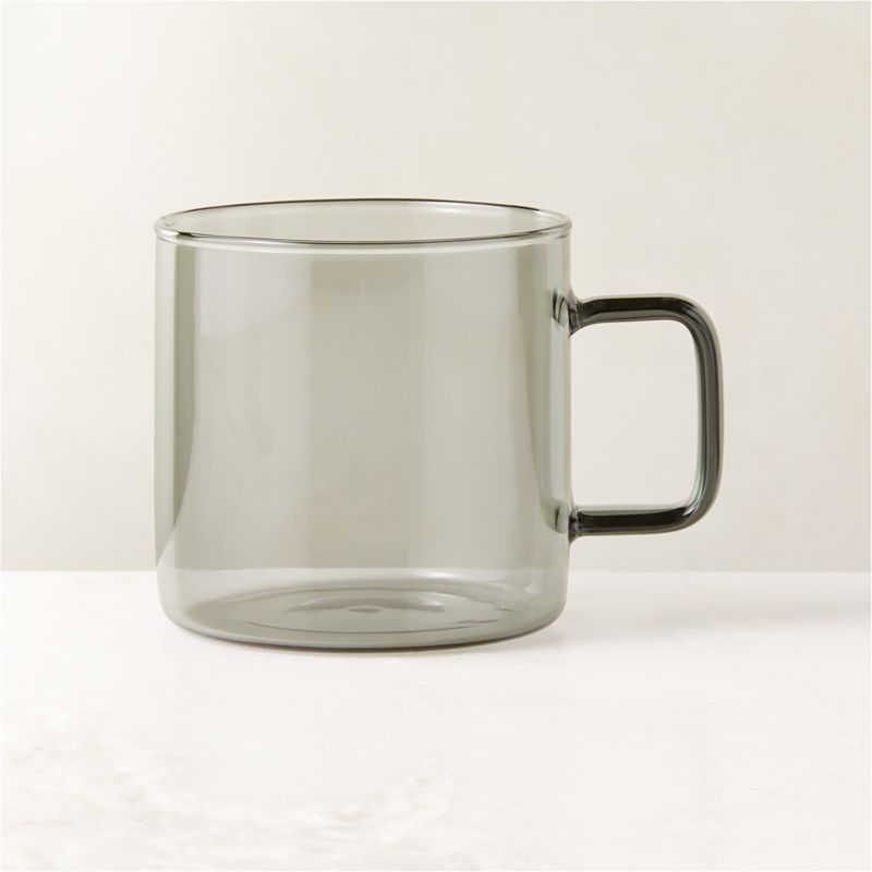 Cantina Modern Smoked Glass Coffee Mug | CB2 | CB2