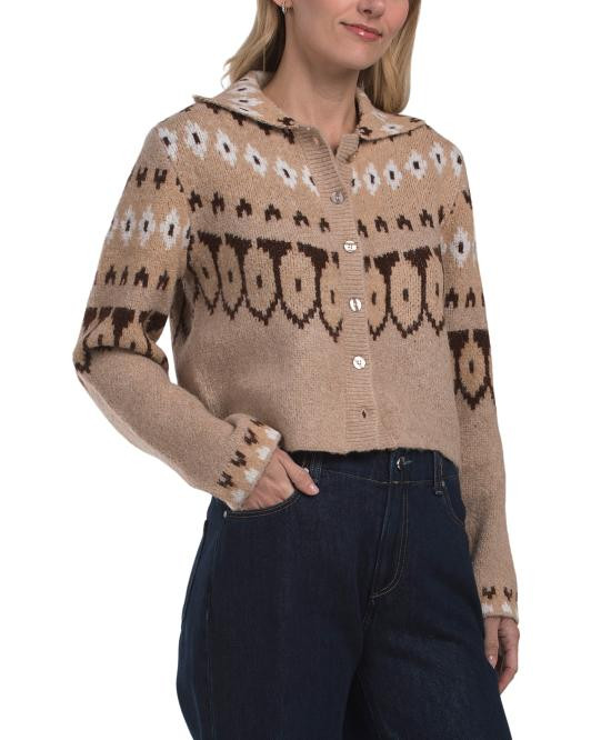 Wayne Knit Collared Long Sleeve Cardigan | TJ Maxx