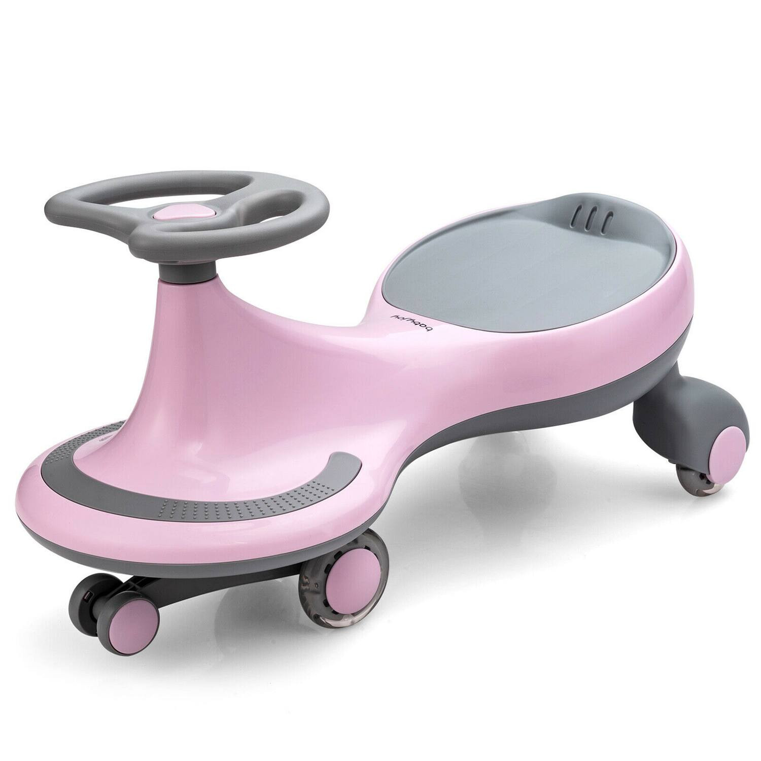 Costway - Wiggle Car Ride-on Toy w/ Flashing Wheels for Toddlers & Kids - Pink | Best Buy U.S.