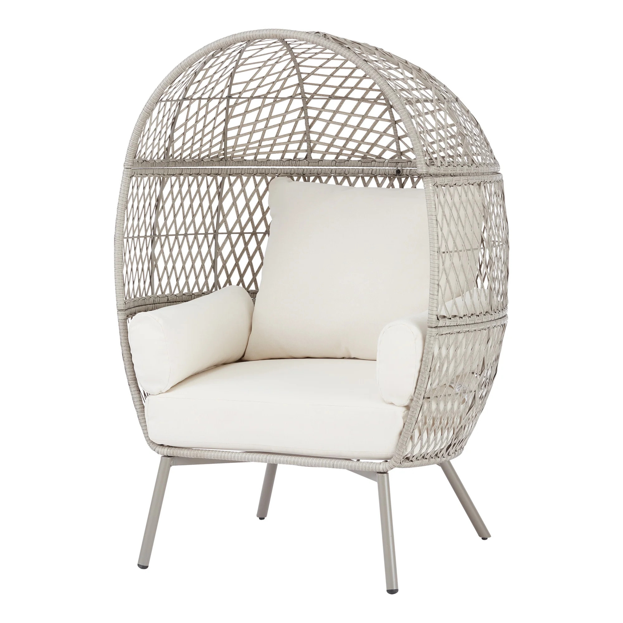 Better Homes & Gardens Ventura Weather Resistant Wicker Outdoor Egg Chair - Cream | Walmart (US)