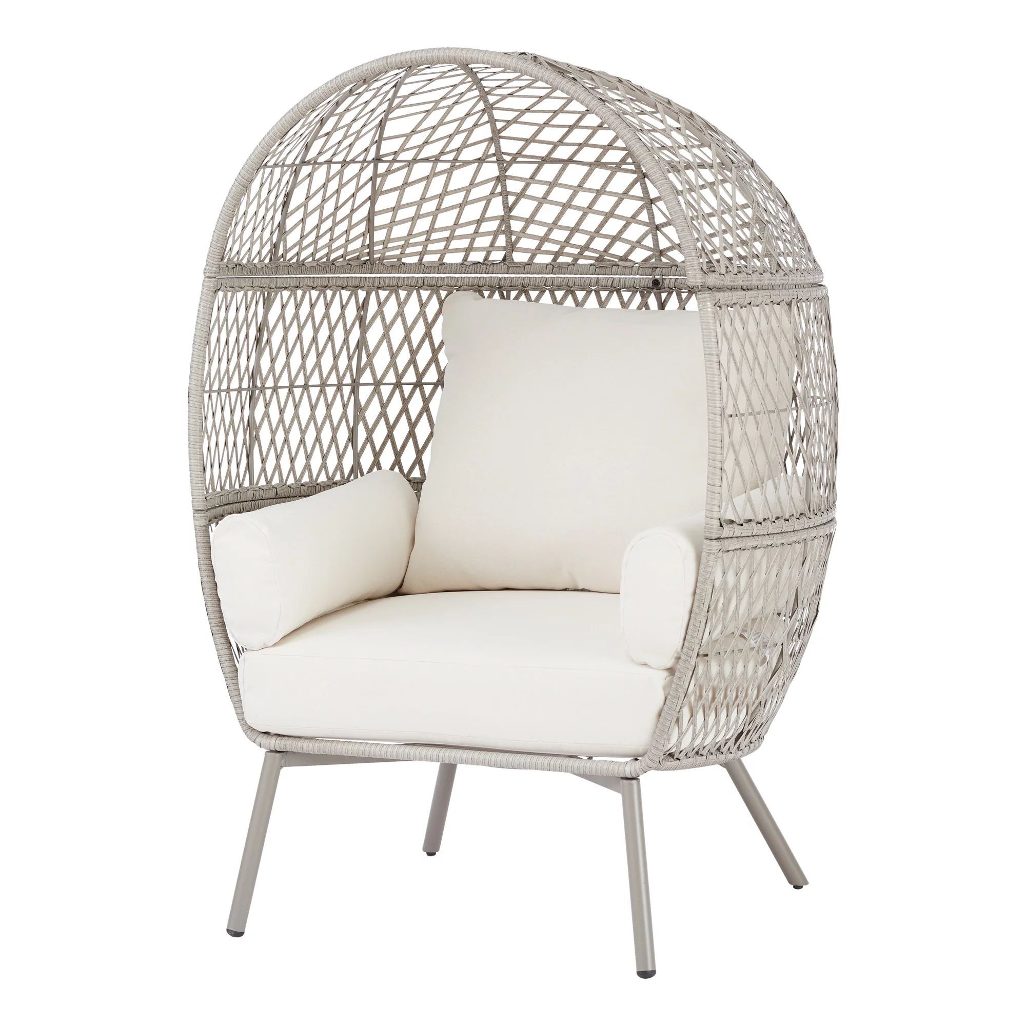 Better Homes & Gardens Ventura Weather Resistant Wicker Outdoor Lounge Chair - Cream | Walmart (US)