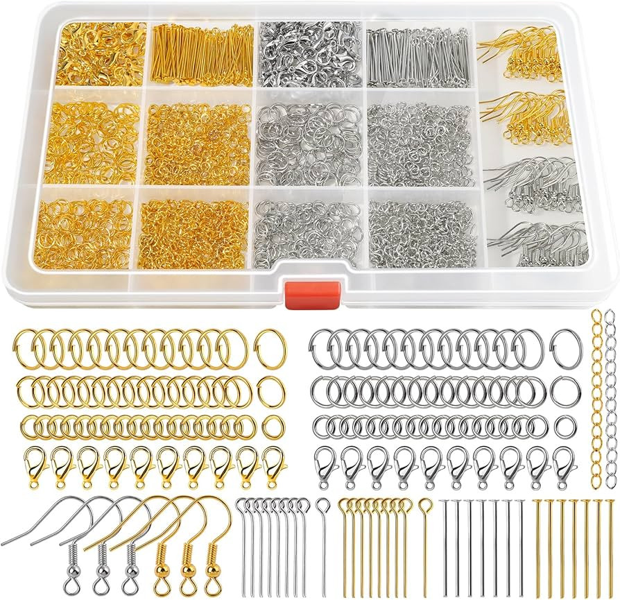 LEOBRO 1200PCS Jewelry Making Supplies, Jump Rings for Jewelry Making, with Earring Hooks Earring... | Amazon (US)