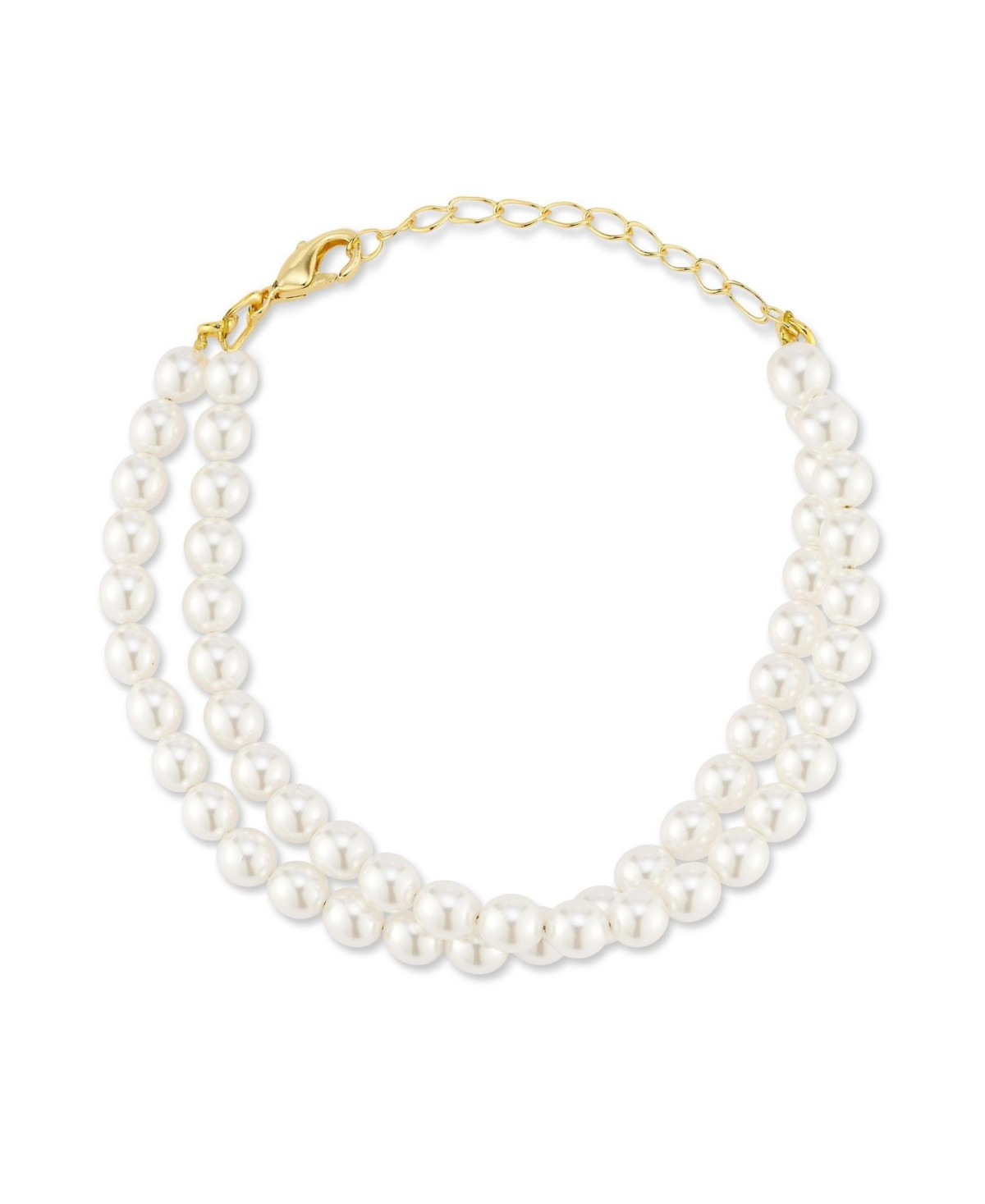 Rachel Zoe Gold Plated Double Strand Pearl Bracelet - Gold | Macy's