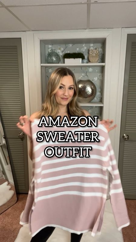 Styling this Amazon sweater with a pair of leggings and boots - it’s the perfect elevated casual outfit 💕

#LTKfindsunder50 #LTKstyletip #LTKVideo