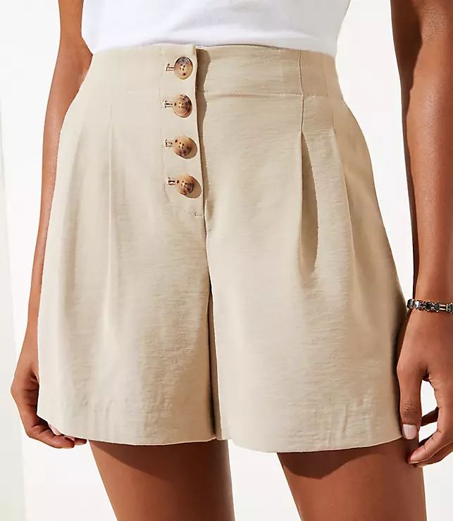 Petite Button Front Shorts | LOFT