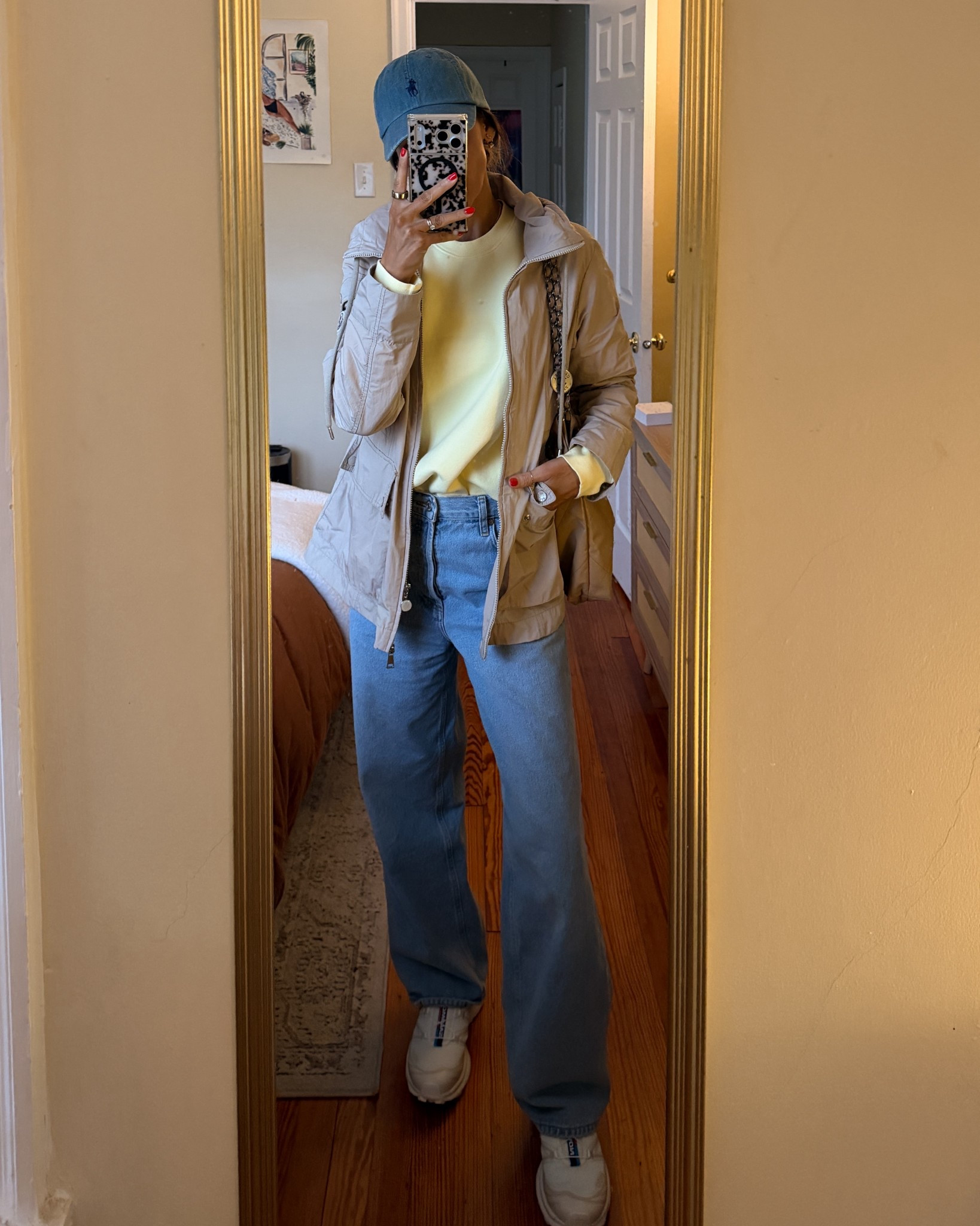 Cutest lemonade drop - wearing a soft fleece sweatshirt small and rib knit tank xs 
Low slung agolde jeans 24 - fits super oversized, rain parka in size 1  

#LTKOver40 #LTKootd #LTKgrwm