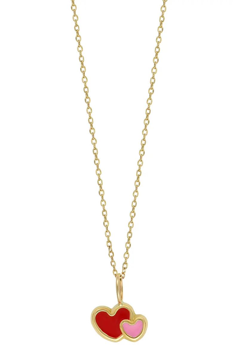 BLG 14K Gold Heart Duo Pendant Necklace | Nordstrom