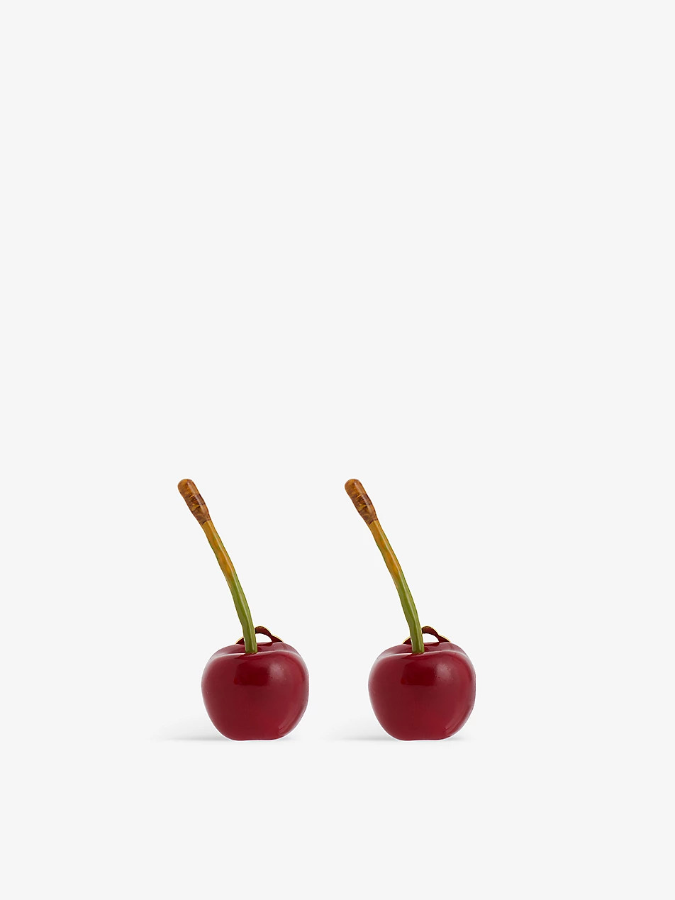 Cherry brass and enamel earrings | Selfridges