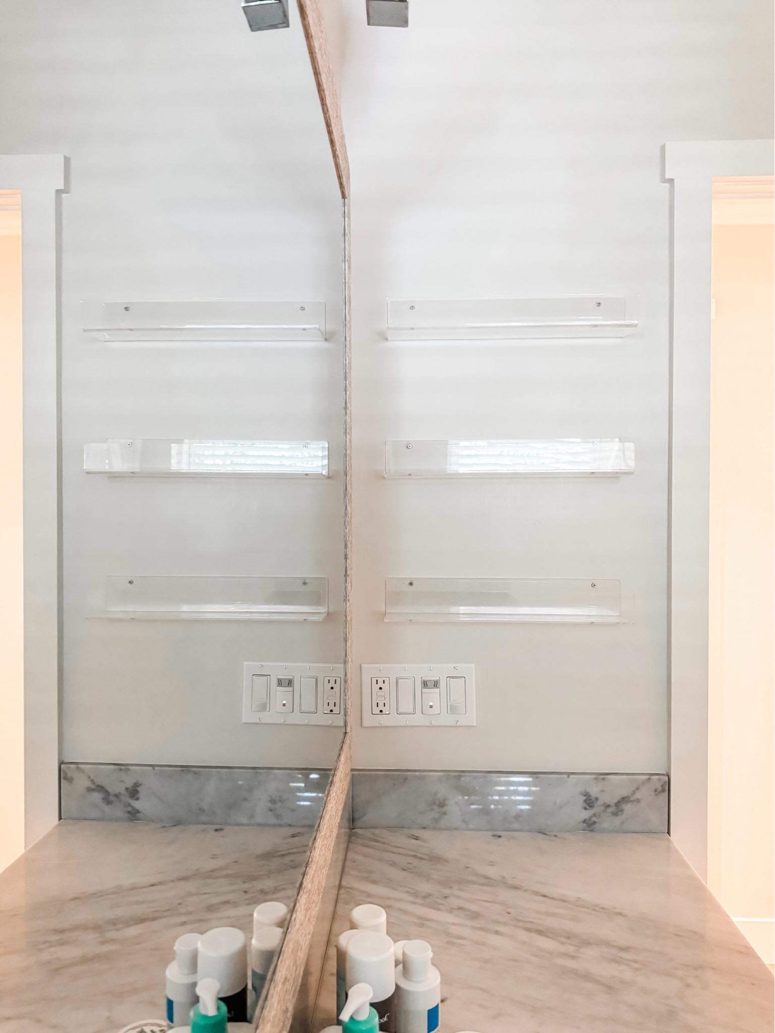 I love adding discreet, beautiful wall storage in a bathroom! This bathroom is shared by 3 children so storage is ultra important. Now they have a spot for body spray, hair products, face products and more. These come as a set of 4 and easy to install!

#LTKBeauty #LTKFamily #LTKHome