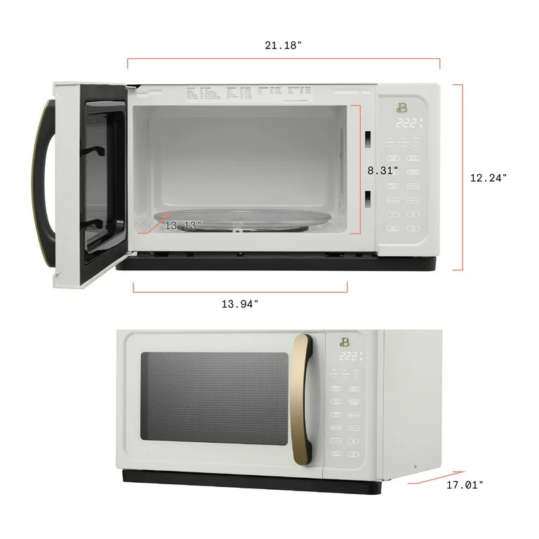 Beautiful 1.1 Cu ft 1000 Watt, Sensor Microwave Oven, White Icing by Drew Barrymore, New | Walmart (US)