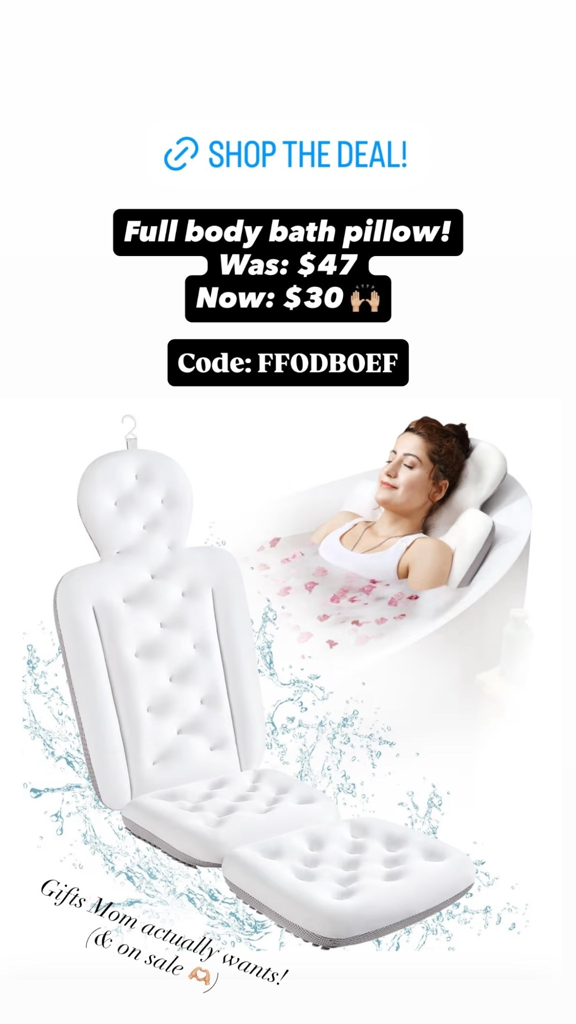 Full body bath pillow!
Was: $47
Now: $30 🙌🏼 Code: FFODBOEF Gifts Mom actually wants!
(& on sale 🫶🏼)

#LTKMothersDay #LTKmomlife #LTKselfcare
