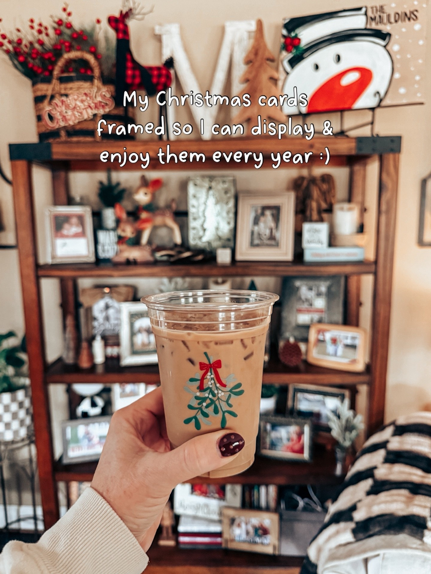 Love to display my Christmas cards and see how my girls and our family has changed. It’s the best and so pretty on your bookshelf to do this. 
I love these fun Christmas cups too! I enjoy my iced coffee everyday in mine. ♥️🎄

#LTKHoliday