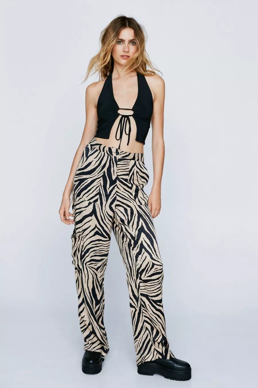 Zebra Print Straight Leg Tailored Trousers | Nasty Gal UK (+IE)