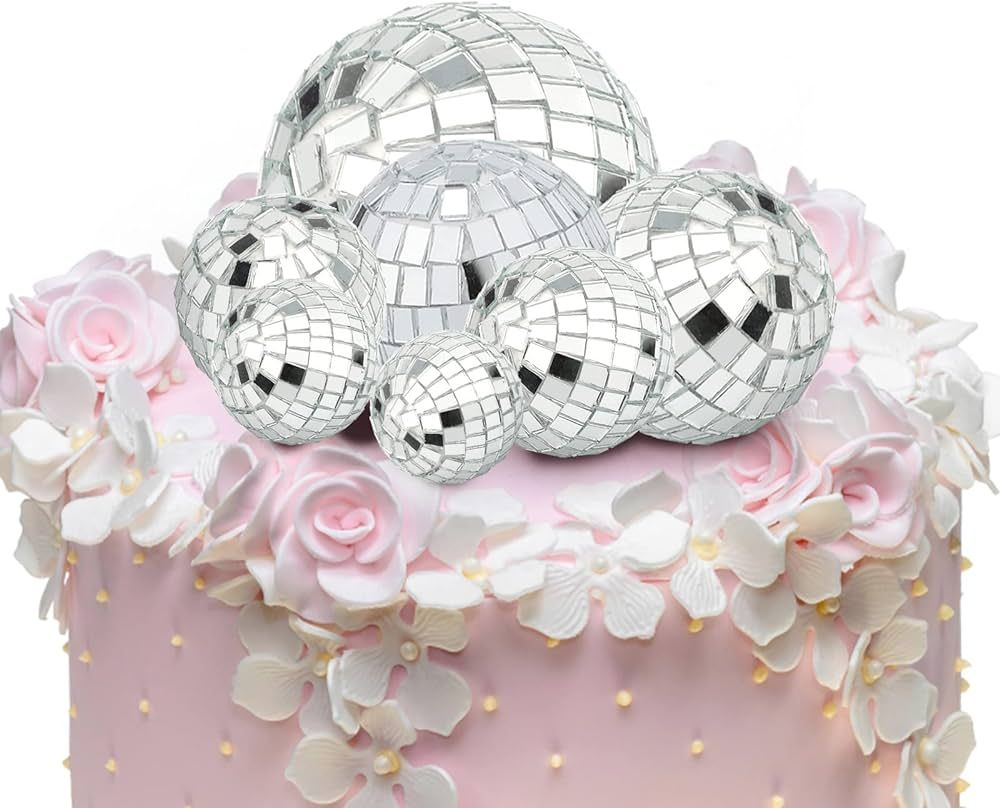 7pcs Disco Ball Cake Topper, 4 Sizes Disco Balls for Cake Disco Ball Party Decorations Disco The... | Amazon (US)