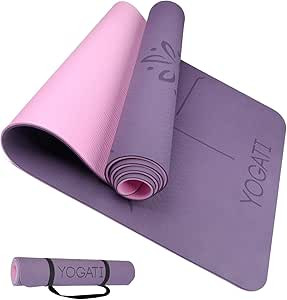 YOGATI - Tappetino Yoga antiscivolo e spesso. Tappetino da yoga con segni di allineamento del cor... | Amazon (IT)