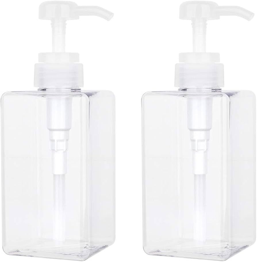 Pump Bottle, 15oz/450ml Refillable Plastic Empty Lotion Soap Dispenser Liquid Container for Shamp... | Amazon (US)
