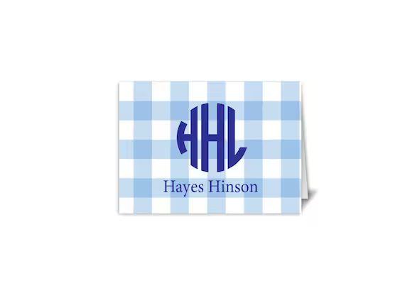 Boys Stationery Gingham Stationery Monogram Stationery Baby - Etsy | Etsy (US)