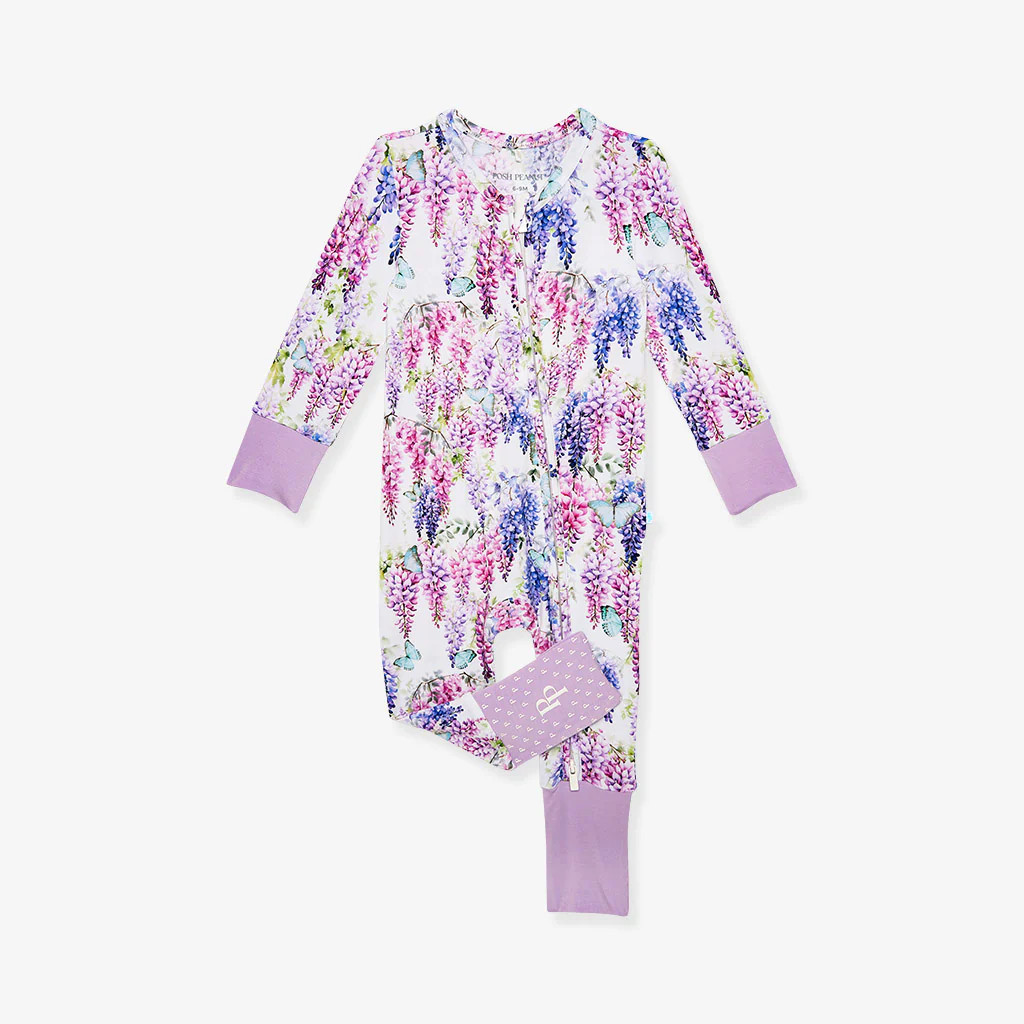 Floral Purple Baby Convertible Sleeper | Laura Jane | Posh Peanut