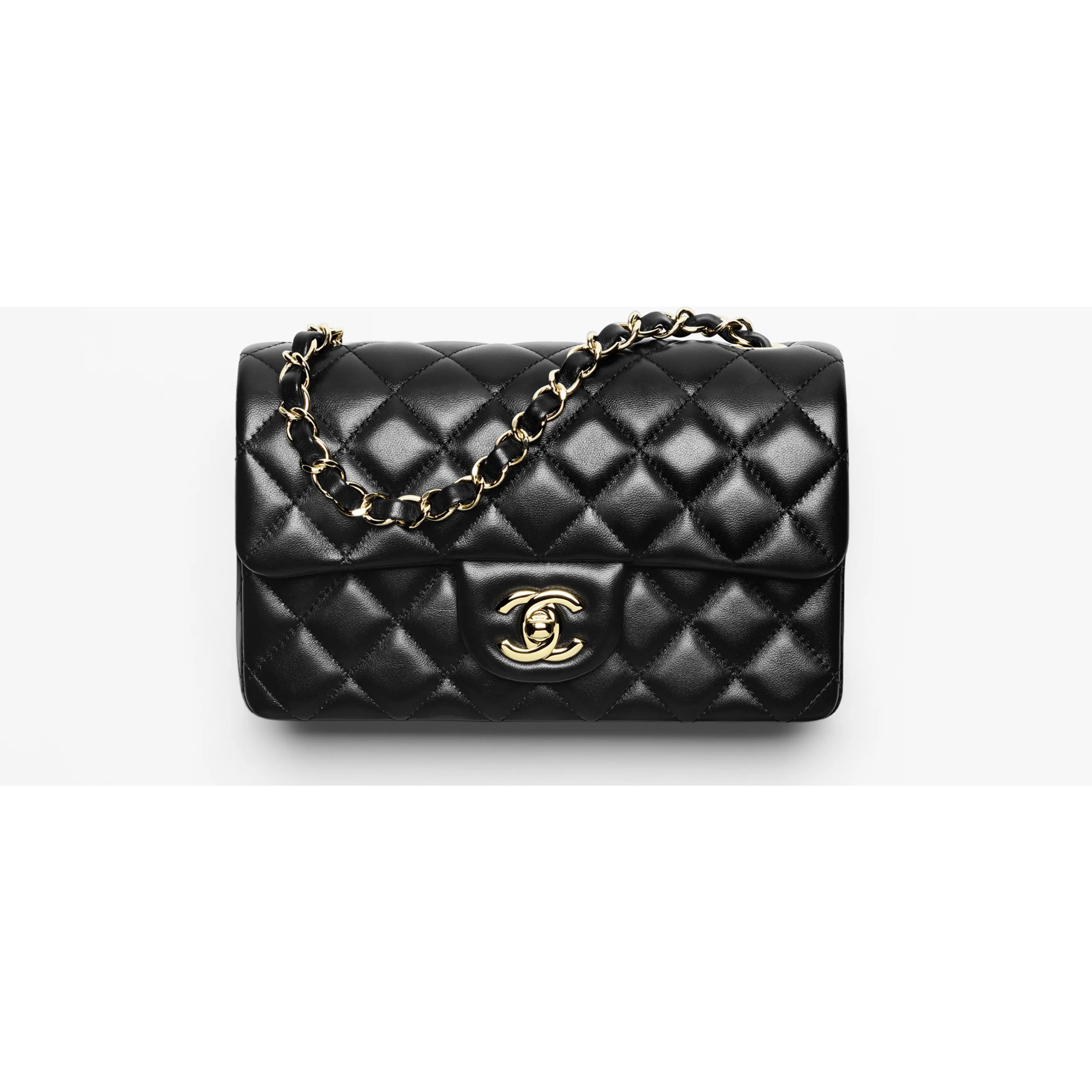 Mini flap bag, Lambskin & gold-tone metal, black — Fashion | CHANEL | Chanel, Inc. (US)