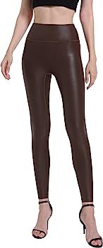 HARTPOR Women's Faux Leather Leggings Stretch High Waisted Shiny Leggings Leather Pants Pleather ... | Amazon (US)
