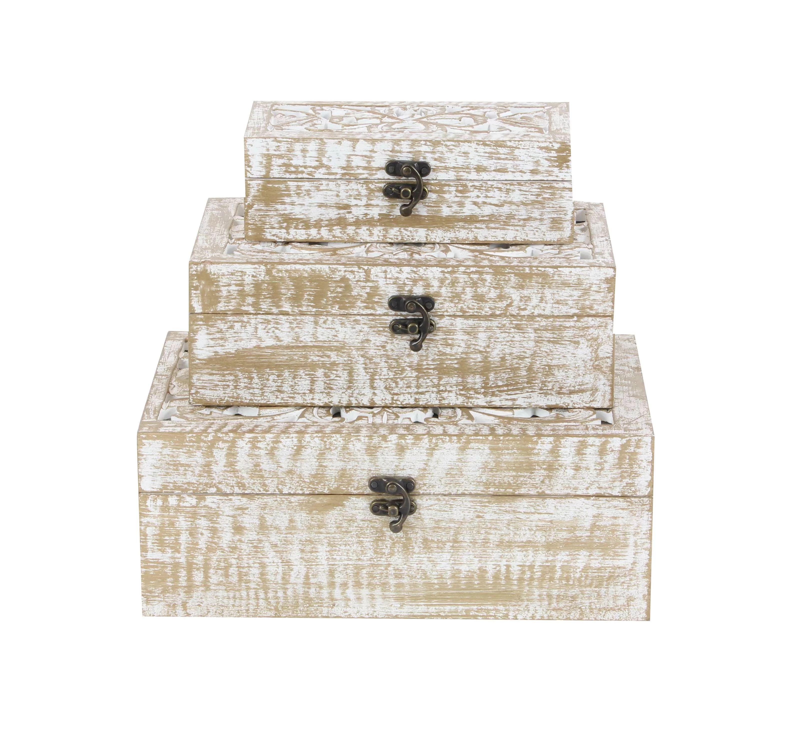 The Twillery Co. Winthrop Wood Carved 3 Piece Decorative Box Set & Reviews | Wayfair | Wayfair North America