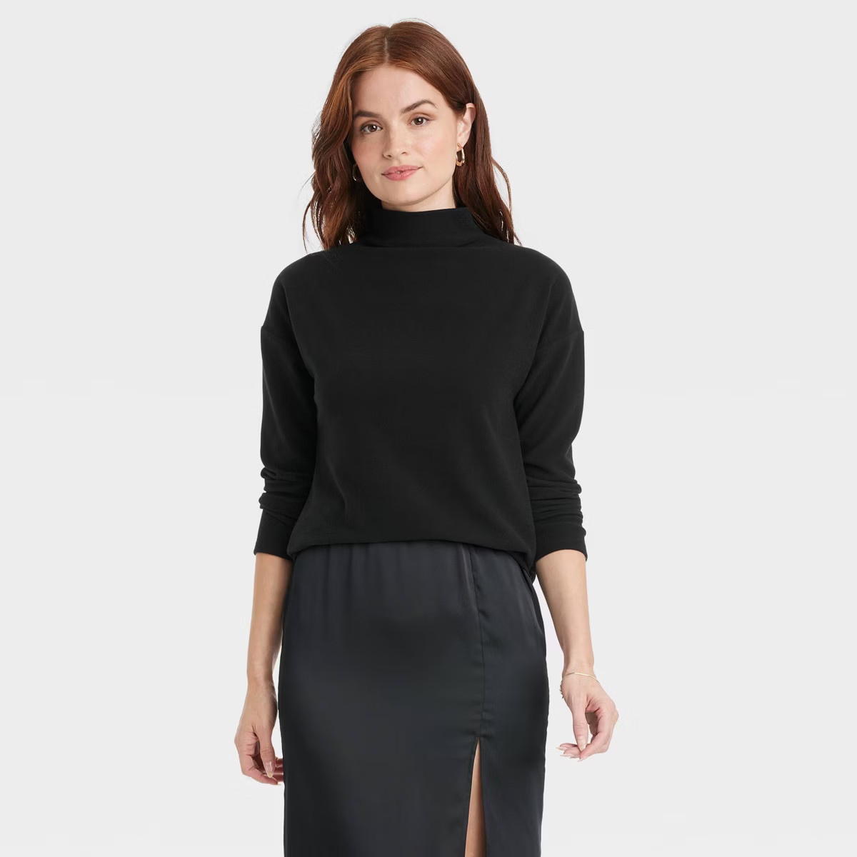 Women's Long Sleeve Mock Turtleneck T-Shirt - A New Day™ | Target
