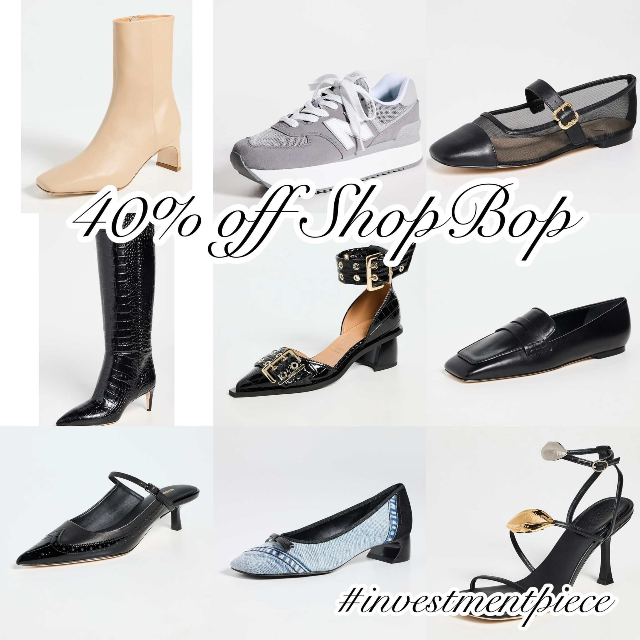 From boots to ballets to the chicest heels- get 40% off select shoes for a limited time @shopbop #investmentpiece 

#LTKStyleTip #LTKSaleAlert #LTKShoeCrush