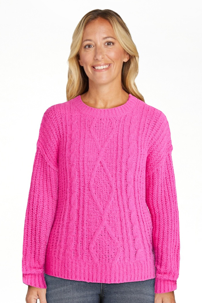 No Boundaries Cable Knit Sweater, Midweight, Women's | Walmart (US)