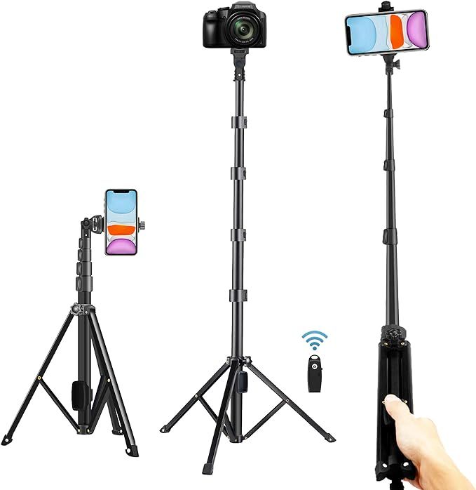 Selfie Stick Tripod, Extra Long 54" Extendable Tripod Stand Phone Tripod Camera Tripod Wireless R... | Amazon (US)