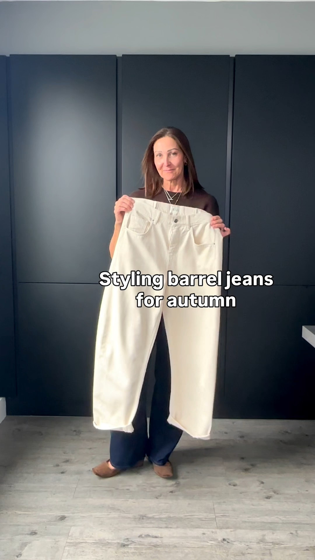 How to style barrel jeans for autumn is my most requested style question at the moment so here’s a few ideas.
These jeans are a great shape, super soft and have the option to be worn turned up or full length. I wear a 10.

The burgundy coat is beautiful (selling fast so I’ve added a few alternatives in the links). This colour isn’t going anywhere and is so perfect for this time of year. I’m in a s/m

The short sleeved knit is one of my favourites - I wear them each year and they always look great. Size down in these - they come up big. I wear a small.

You’ve seen this trench before but it’s so good I keep showing you! Reversible, beautiful quality and utterly timeless. I wear a 12

#LTKautumn #LTKstyletip #LTKover50style