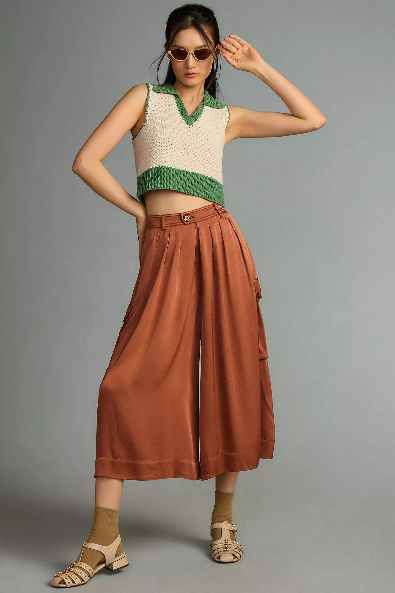 Silky Pleated Culottes | Anthropologie (US)