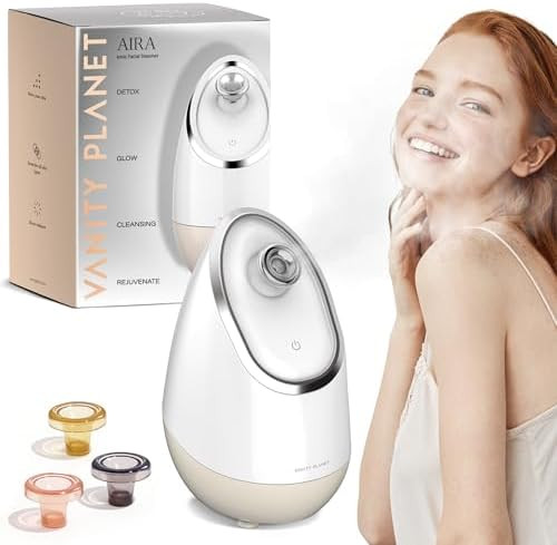 Vanity Planet Aira Ionic Facial Steamer (Beige) - Pore Cleaner That Detoxifies, Cleanses and Mois... | Amazon (US)