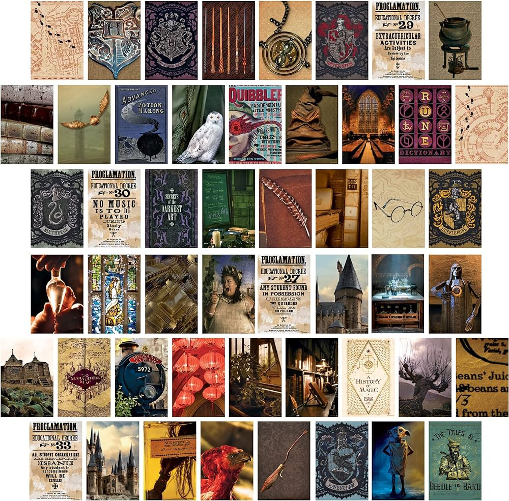 Conquest Journals Harry Potter Hogwarts Wall Collage, Set of 50 Official Wizarding World Prints, ... | Amazon (US)