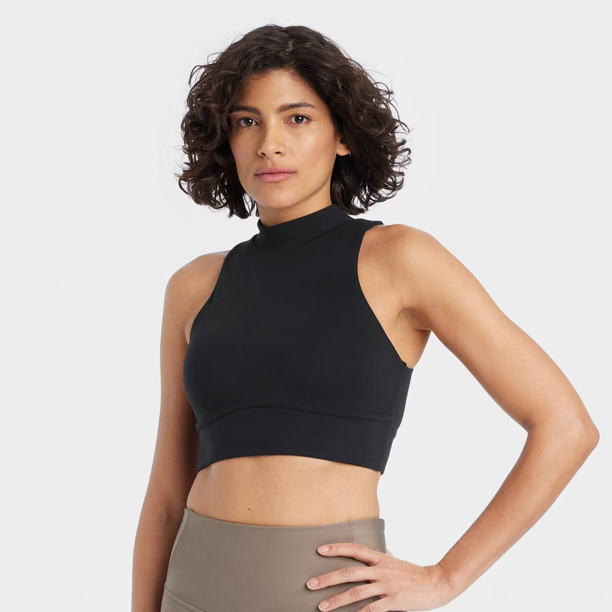 Women's Light Support High-Neck Crop Sports Bra - All In Motion™ | Target