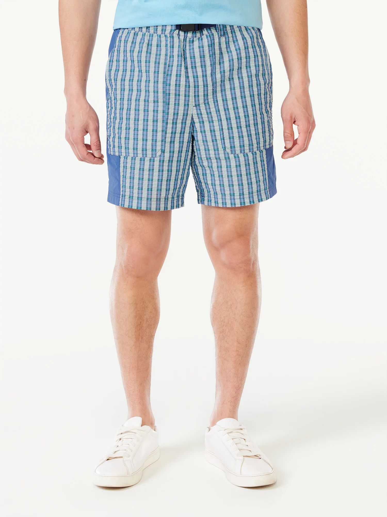 Free Assembly Men's Seersucker Blocked Shorts | Walmart (US)