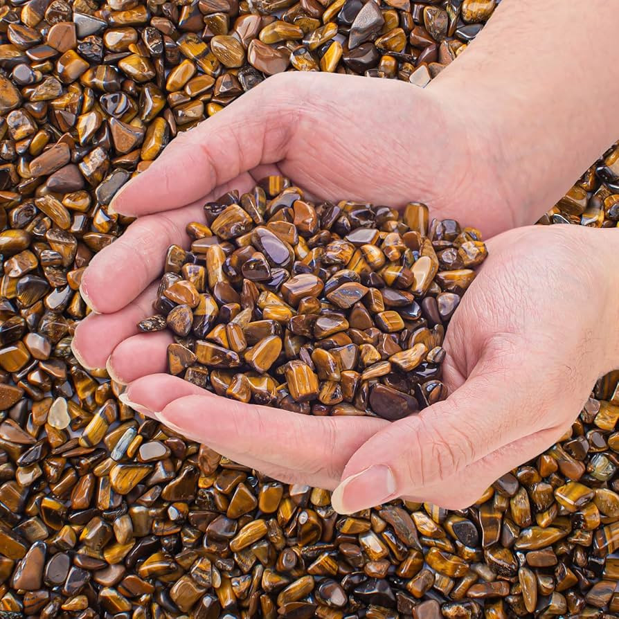 0.88 Lb Tiger Eye Aquarium Gravel Rocks Crushed Stone, Polished Natural Tumbled Healing Crystal C... | Amazon (US)