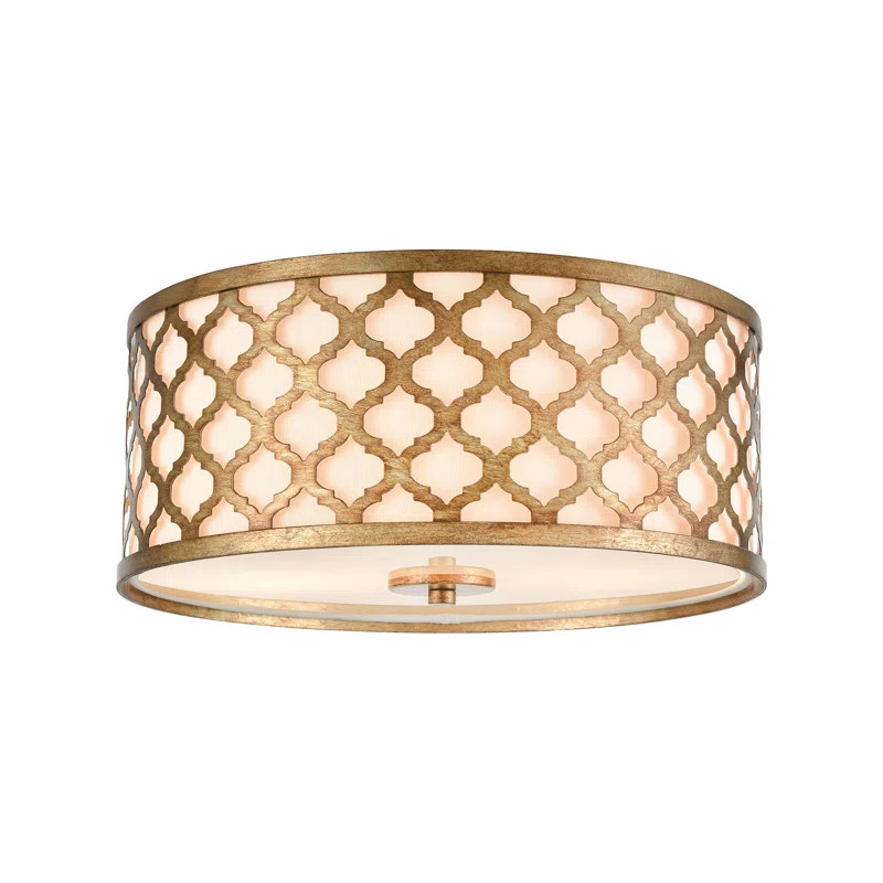 Karson 2 - Light 15'' Shaded Drum Flush Mount | Wayfair North America