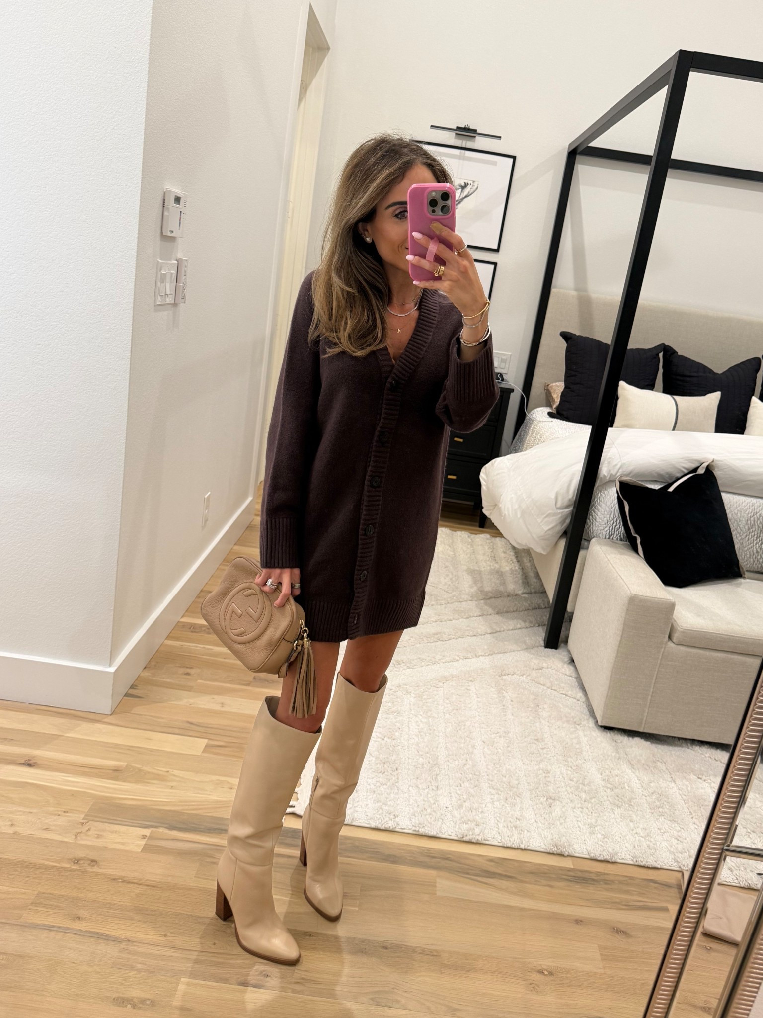 Chocolate brown cardigan sweater dress size xxs petite now comes in a longer version 

#LTKPetite #LTKFindsUnder100 #LTKFindsUnder50